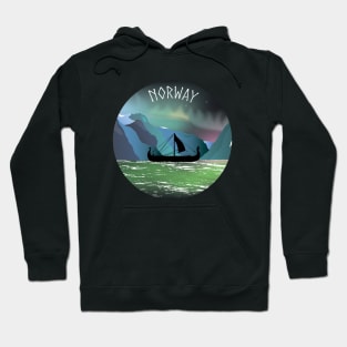 Viking Boat at Norwegian Fjord Hoodie